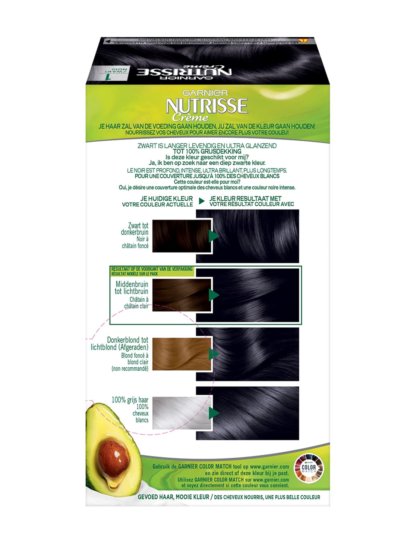 Nutrisse Creme 1.0 zwart achterkant